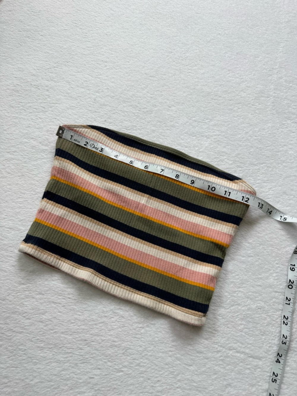 HOLLISTER Striped Ribbed Tube Top in Olive, Pink, Navy & Cream - Picture 4 of 6